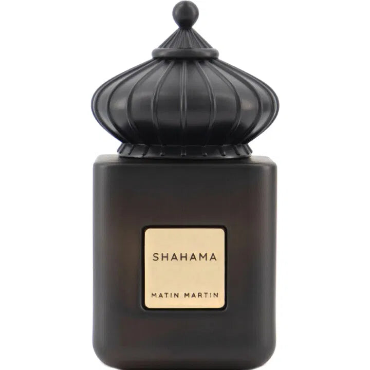 Shahama Eau de Parfum Flasche Nahaufnahme luxuriöser Duft 100ml
Matin Martin Shahama Duftkomposition orientalisch würzig holzig