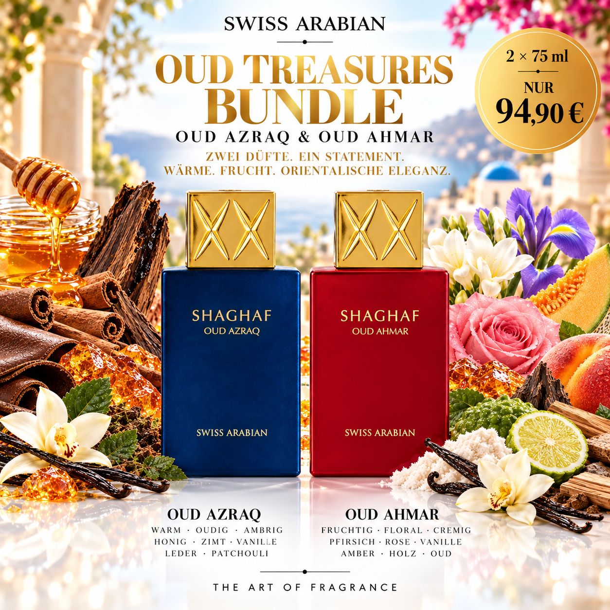Swiss Arabian Shaghaf Oud Bundle – Ahmar & Azraq | 150 ml