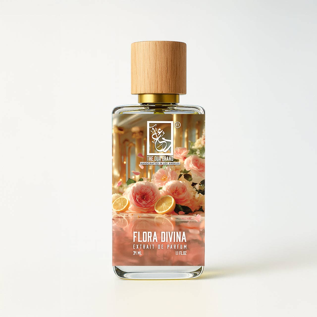 The Dua Brand Flora Divina Duftnoten visualisiert mit Pfirsich, Himbeeren und Blüten

The Dua Brand Flora Divina Damenduft kaufen – luxuriöser Duft mit langanhaltender Ausstrahlung

The Dua Brand Flora Divina Premium Duft – Orangenblüte, Jasmin Sambac und Ambra vereint