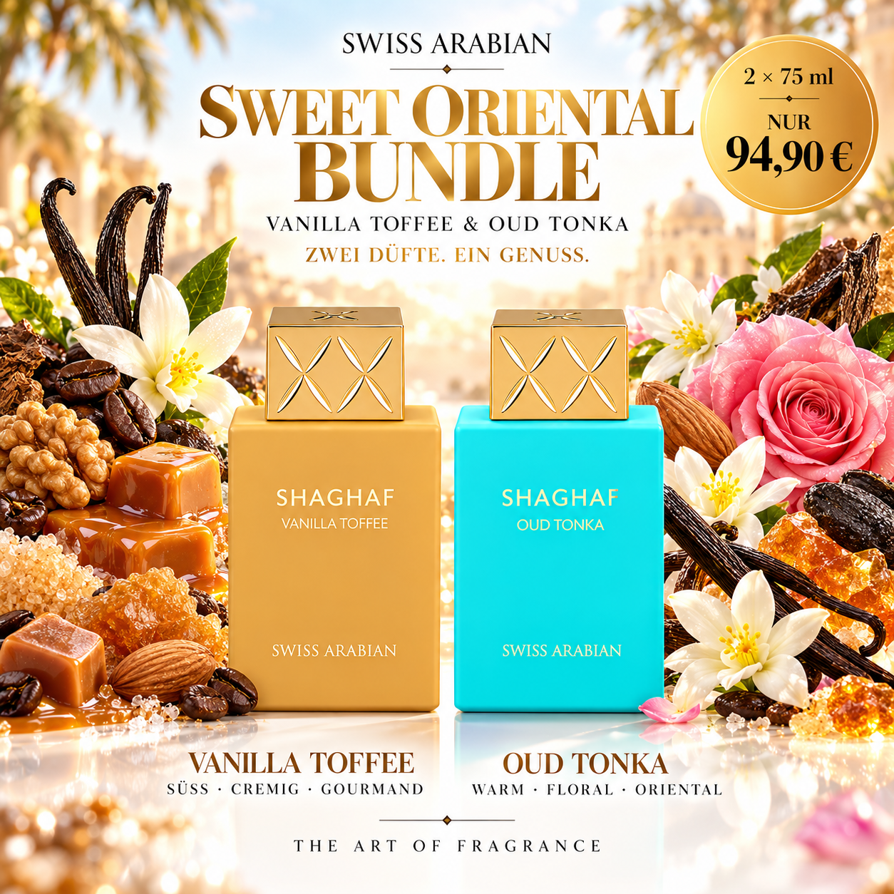 Swiss Arabian Shaghaf Gourmand Bundle – Oud Tonka & Vanilla Toffee | 150 ml