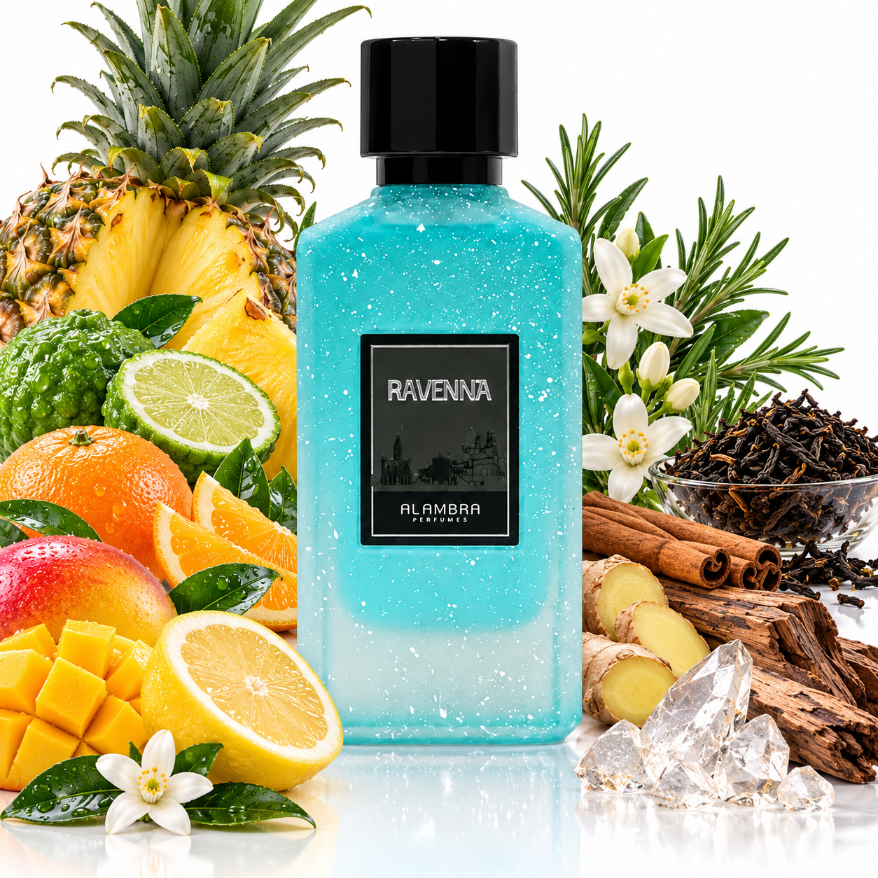 Al Ambra Ravenna Parfum mit Ananas und Mango
Al Ambra Ravenna Duft mit Ananas Mango und Bergamotte
Al Ambra Ravenna Extrait mit Mango Orange und Zitrone
Al Ambra Ravenna tropischer Duft mit Ananas und Mango
Al Ambra Ravenna fruchtig zitrisches Parfum
Al Ambra Ravenna süßer frischer Duft 50 ml
Al Ambra Ravenna Extrait mit tropischen Früchten