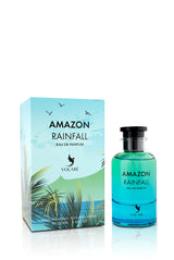 Amazon Rainfall Parfum von Volare – Duft inspiriert von tropischer Natur und Sommerregen. Frisch, zitrisch und holzig, ideal für Männer und Frauen mit natürlicher Ausstrahlung.Volare Amazon Rainfall Eau de Parfum 100 ml mit luxuriöser Verpackung – eleganter Unisex-Duft mit Zitrone, Rosmarin, Vetiver und brasilianischem Rosenholz.