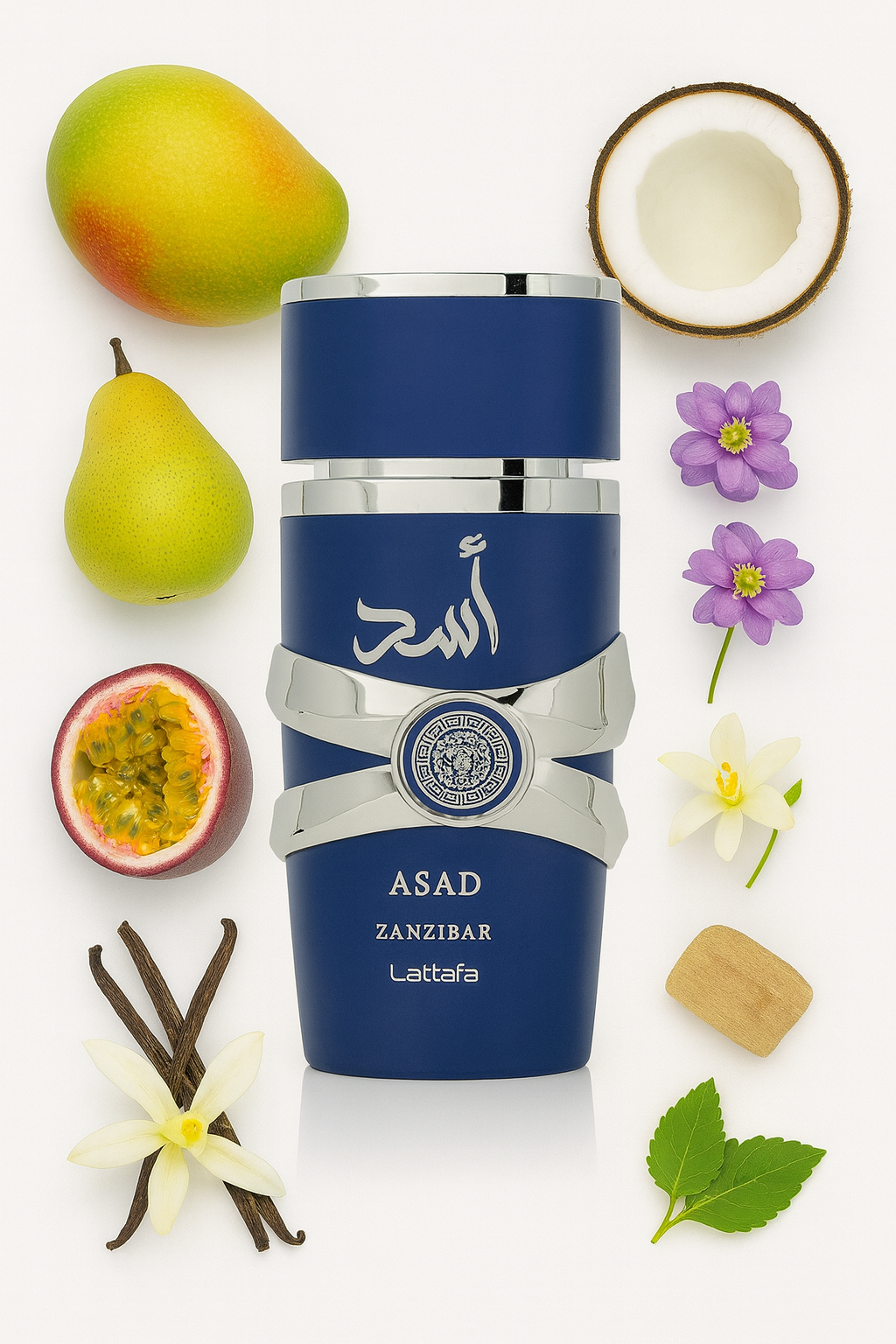 attafa Asad Zanzibar Eau de Parfum – luxuriöser orientalischer Duft mit Mango, Kokosnuss und Passionsfrucht – warmer, süß-holziger Gourmand-Duft für Herren und Damen

Asad Zanzibar Parfum 100 ml von Lattafa – exotischer Duft mit Jasmin, Heliotrop und Orangenblüte – intensiver, sinnlicher und eleganter Unisex-Duft mit orientalischer Tiefe

Lattafa Asad Zanzibar – Eau de Parfum mit Noten aus Vanille, Moschus und Cashmere – warmer, holziger und süß-aromatischer Duft für besondere Anlässe