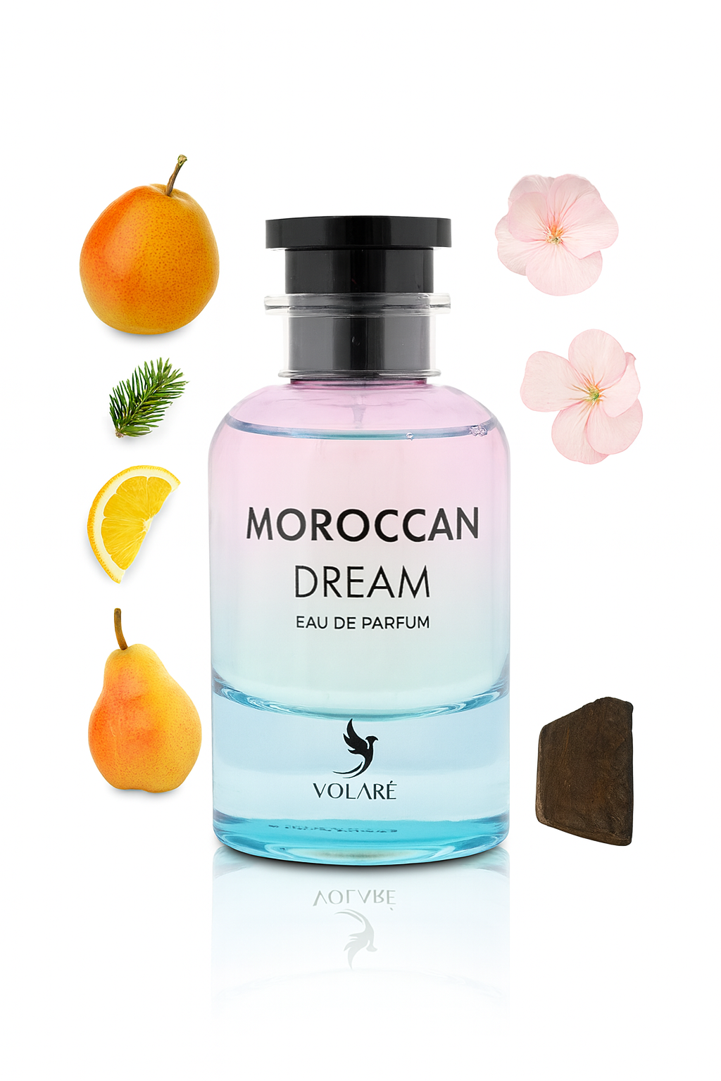 Detailbild (Flakon mit Duftnoten)

Volare Moroccan Dream Parfum – Duftnoten aus Mandarine, Birne, floralen Akzenten und Benzoeharz. Orientalisch, elegant und langanhaltend.