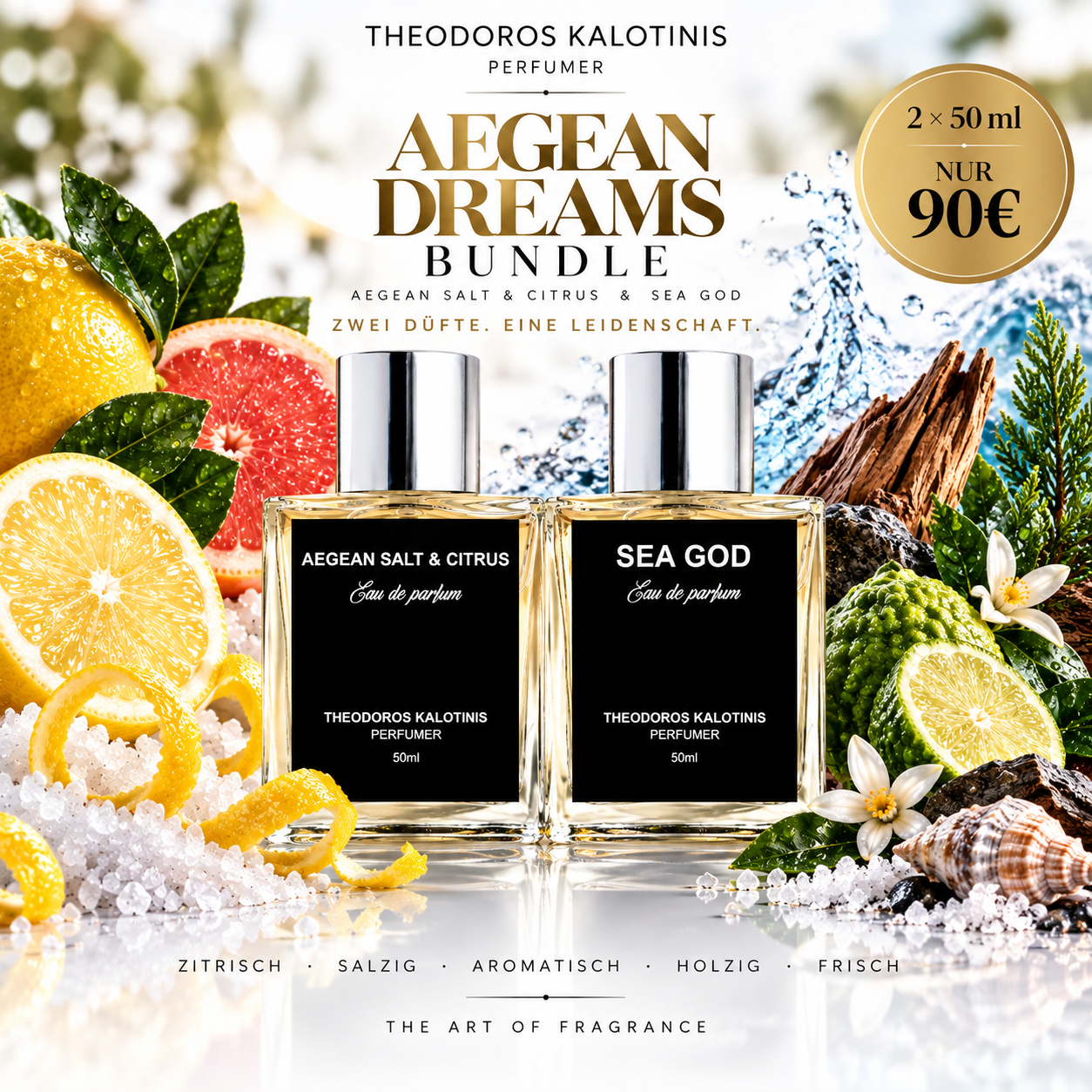 Theodoros Kalotinis Aegean Salt & Citrus & Sea God – 2er Fresh Bundle