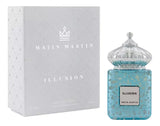 „Matin Martin Illusion 100 ml als moderner Unisex-Duft – frische Bergamotte, weiche florale Noten und warme Amber-Vanille-Basis. Luxuriöse Präsentation eines Nischenparfums.“