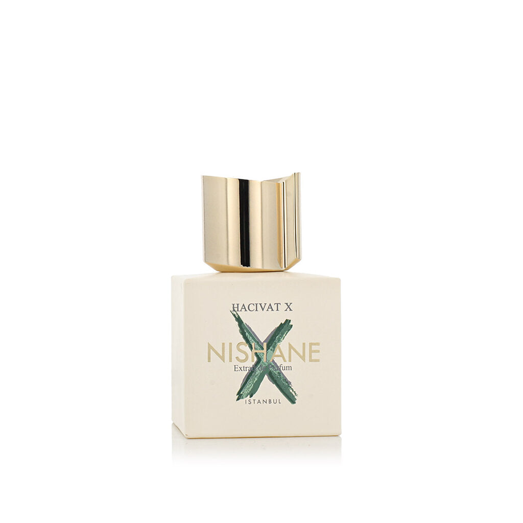 Nishane Hacivat X Extrait de Parfum 50 ml mit Ananas, Bergamotte, rosa Pfeffer und edlen Holznoten auf weißem Hintergrund.