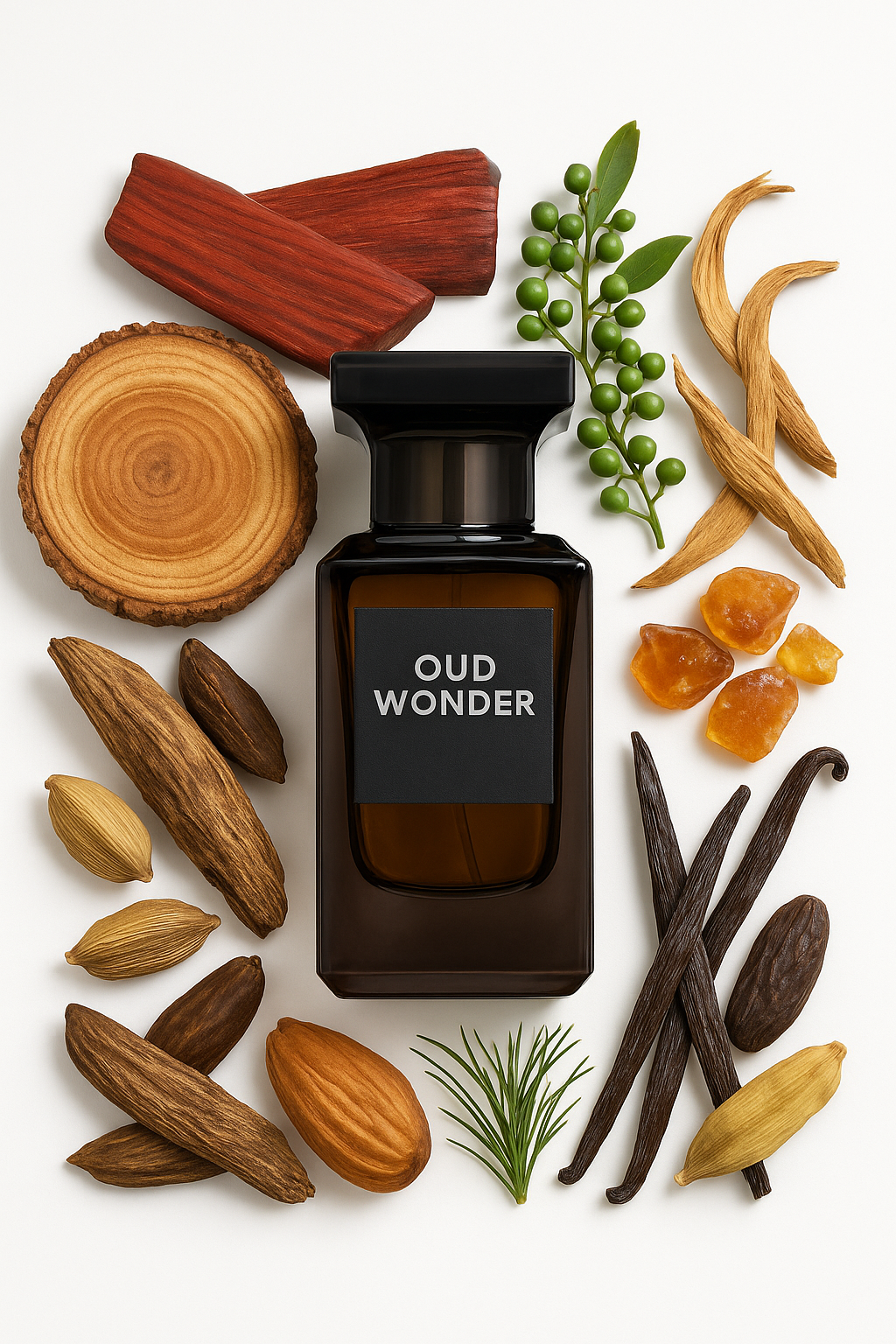 Oud Wonder Eau de Parfum – sinnlicher, würziger Duft mit Oud und Rosenholz

Fragrance World Oud Wonder Parfum – holzig-warm mit Kardamom und Vetivernoten

Oud Wonder by Fragrance World 80 ml – luxuriöser orientalischer Duft mit Amber und Oud