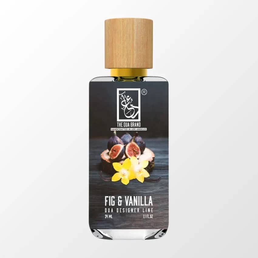 Freigestellter Flakon von The Dua Brand Fig & Vanilla 34ml – Gourmand Duft mit Feige, Vanille, Tonkabohne und weichem Moschus