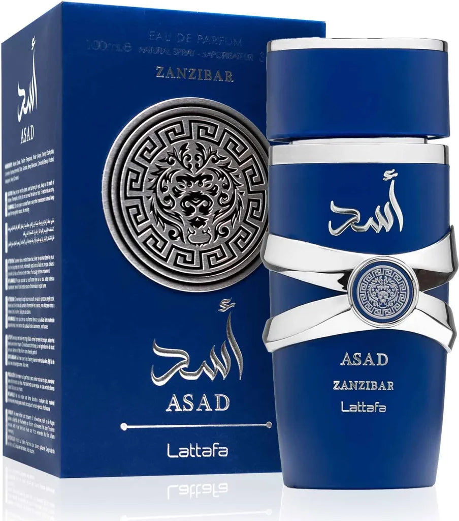 attafa Asad Zanzibar Eau de Parfum – luxuriöser orientalischer Duft mit Mango, Kokosnuss und Passionsfrucht – warmer, süß-holziger Gourmand-Duft für Herren und Damen

Asad Zanzibar Parfum 100 ml von Lattafa – exotischer Duft mit Jasmin, Heliotrop und Orangenblüte – intensiver, sinnlicher und eleganter Unisex-Duft mit orientalischer Tiefe

Lattafa Asad Zanzibar – Eau de Parfum mit Noten aus Vanille, Moschus und Cashmere – warmer, holziger und süß-aromatischer Duft für besondere Anlässe