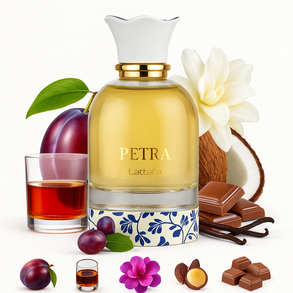 Lattafa Petra Eau de Parfum 100 ml – süßer orientalischer Damenduft mit Pflaume, Rum und Vanille

Lattafa Petra Parfum – luxuriöser Duft mit fruchtiger Pflaume und cremiger Kokosnuss

Lattafa Petra Duft – sinnlicher Abendduft mit Rum, Praline und Moschus

Eau de Parfum Lattafa Petra – gourmandiger Damenduft, süß und elegant

Lattafa Petra 100 ml Parfum – orientalisch, warm und verführerisch