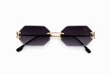 Leon Absolute Tokio Sonnenbrille goldene Metallbügel rimless Designer Sonnenbrille schwarz