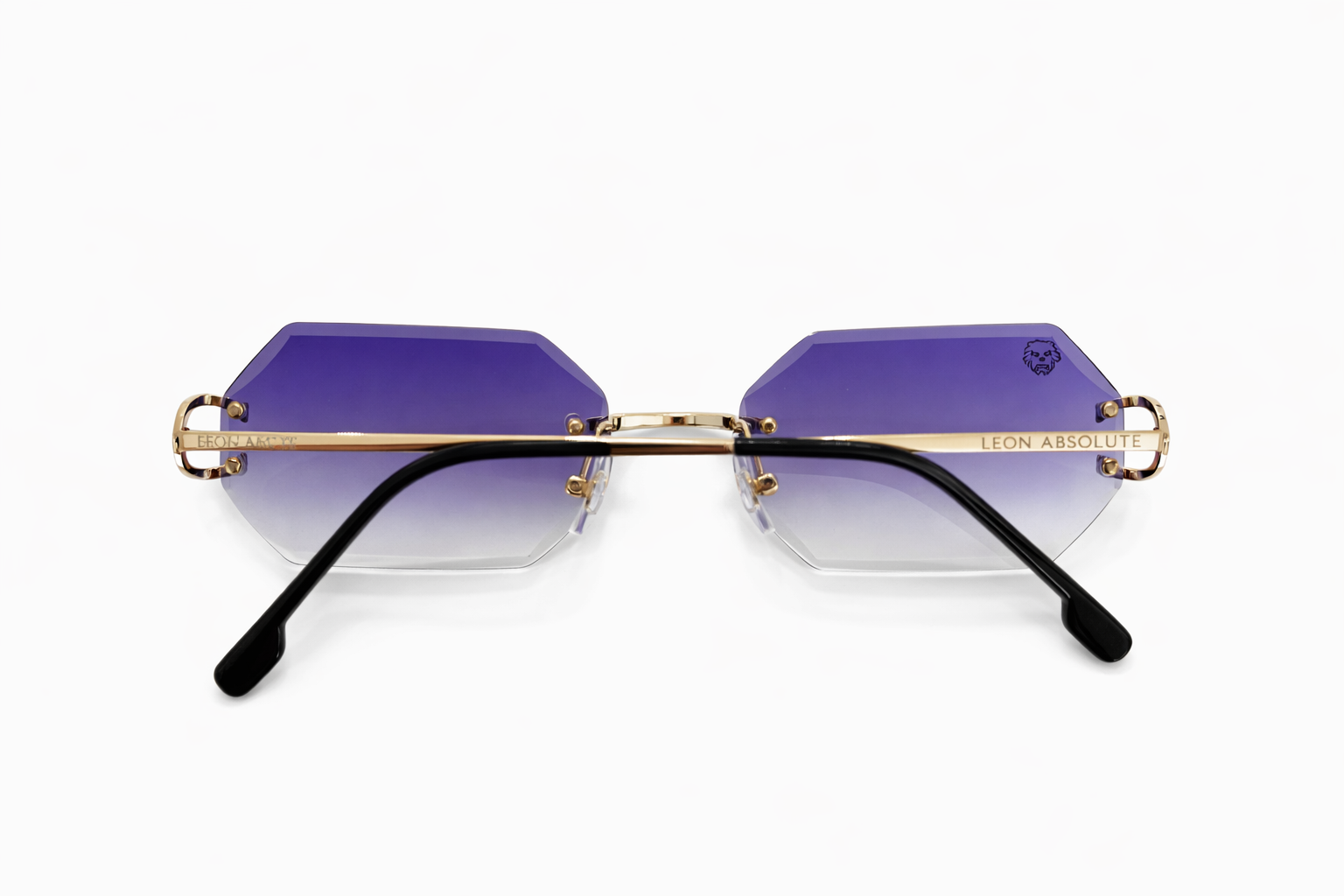 Leon Absolute Tokio Sonnenbrille Linse mit Löwenlogo schwarze achteckige Luxus Sonnenbrille