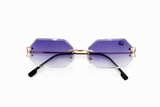 Leon Absolute Tokio schwarze Designer Sonnenbrille mit achteckigen Gläsern und goldenem Metallrahmen
