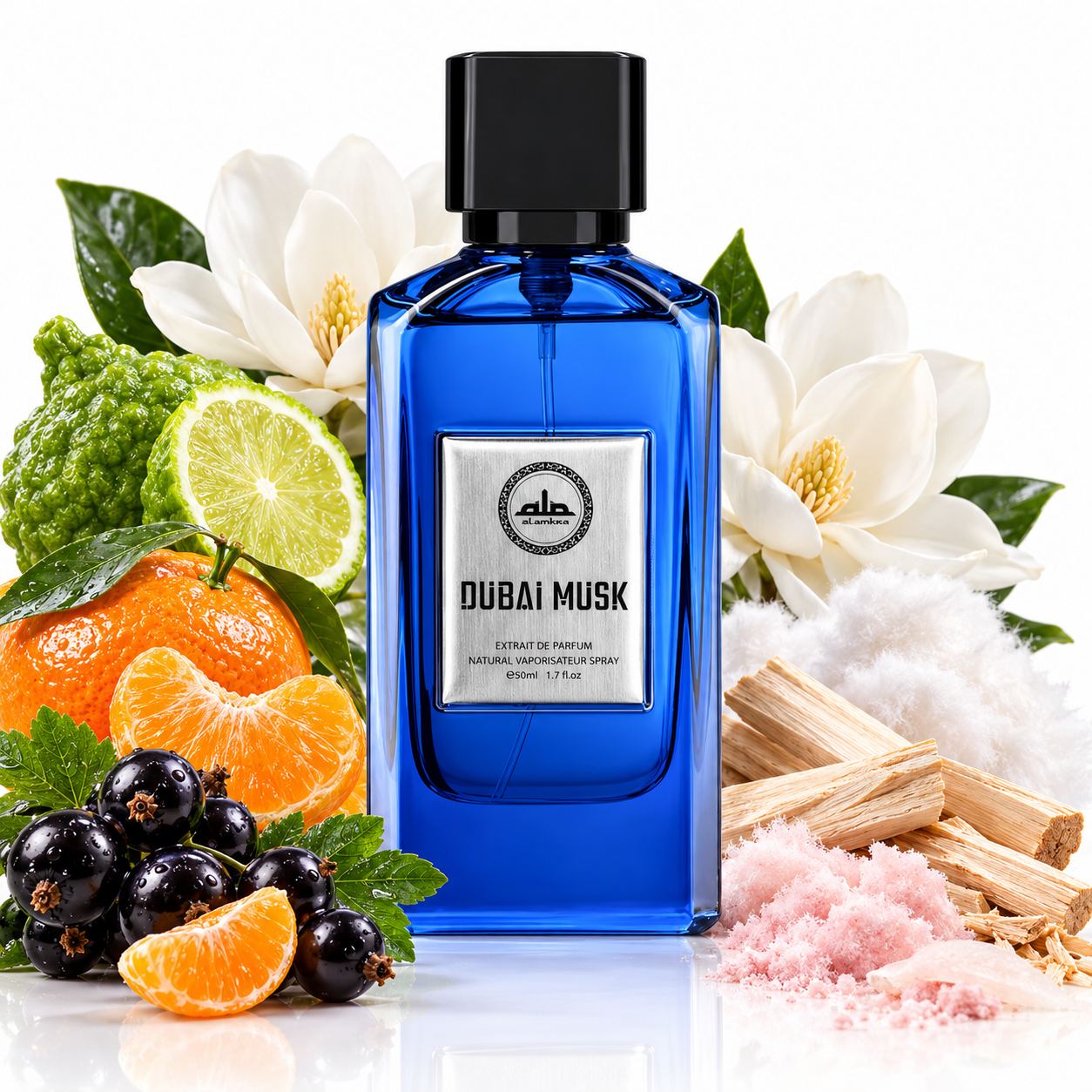Al Ambra Dubai Musk 50 ml Extrait de Parfum – hochwertiger Unisex-Duft mit reinem weißem Moschus und holzigen Noten.



Dubai Musk von Al Ambra Perfumes – luxuriöses Moschusparfum mit frischen Zitrusnoten und cremigem Sandelholz.
