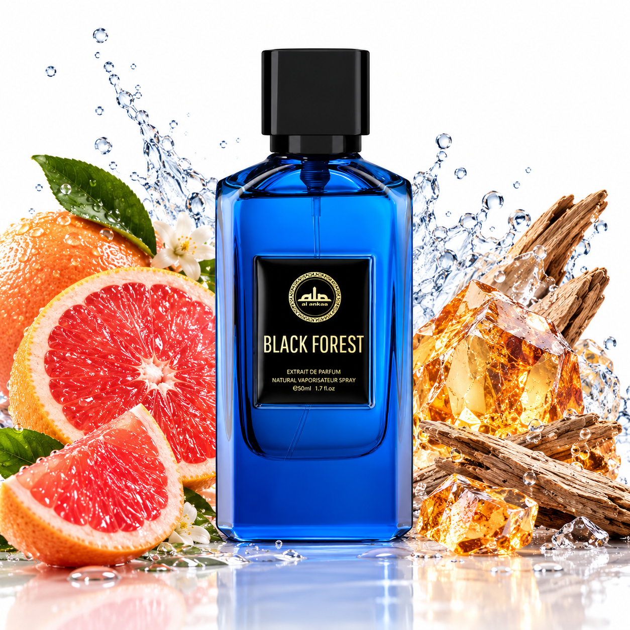 Al Ambra Black Forest Extrait de Parfum 50 ml vereint frische Grapefruit, Ambroxan und edle Holznoten. Jetzt für 88 € bei Leon Absolute entdecken.