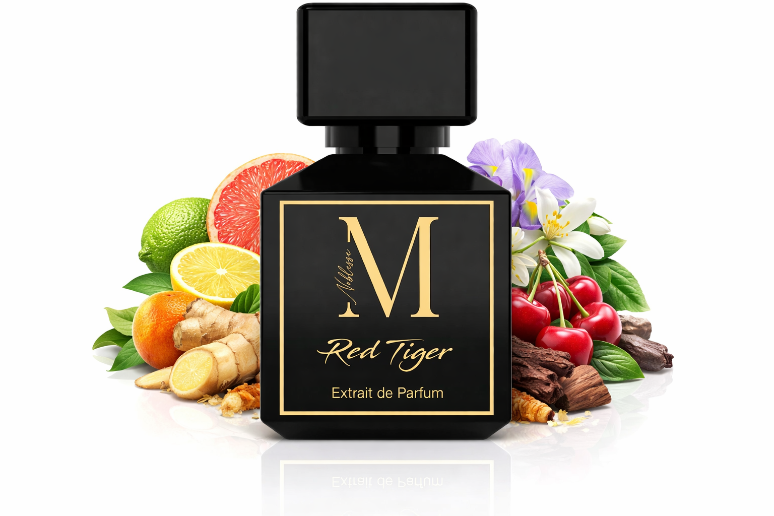 Maison Noblesse Red Tiger Parfum unisex süß fruchtig würziger Duft
Maison Noblesse Red Tiger Extrait de Parfum Produktbild clean Hintergrund
Maison Noblesse Red Tiger Flakon Nahaufnahme Glas Premium Duft