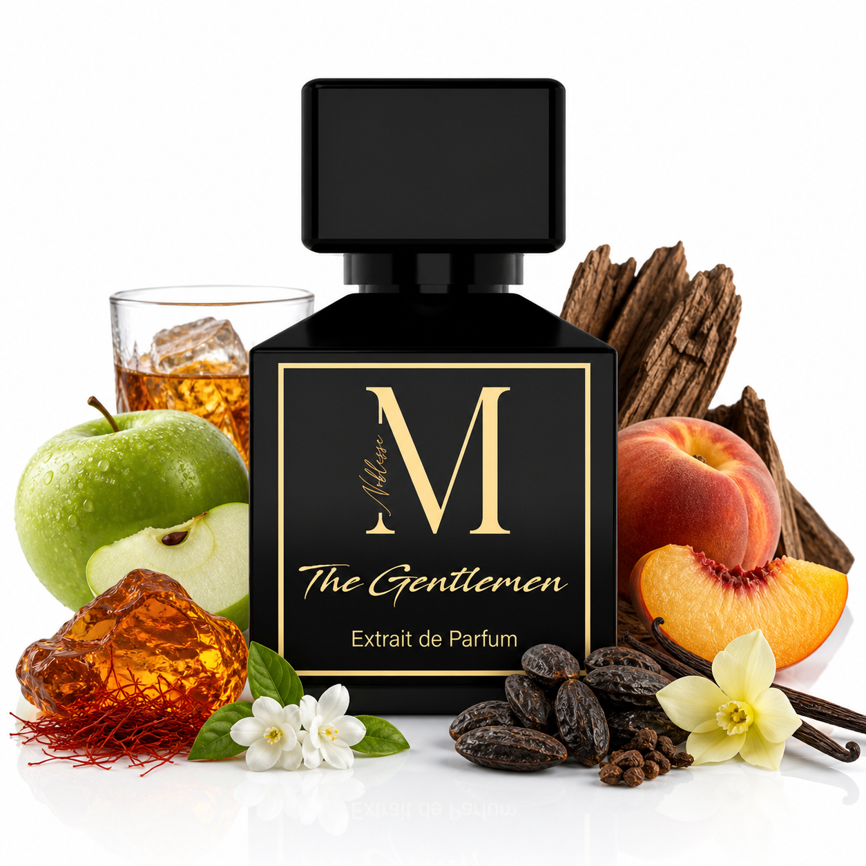 The Gentleman Parfum Maison Noblesse Flasche clean weißer Hintergrund eleganter Herrenduft würzig süß

Maison Noblesse Gentleman Duftbild hochwertiger Extrait mit Rum Apfel Vanille und warmer Amber Basis

The Gentleman Maison Noblesse Unisex Duft 50ml Extrait würzig fruchtig mit holziger Tiefe und langer Haltbarkeit

Maison Noblesse The Gentleman Flakon minimalistisch Premium Duft mit Safran Tonkabohne und Vanille

The Gentleman Duft Maison Noblesse Produktfoto sauber Hintergrund würzig süß eleganter Signat