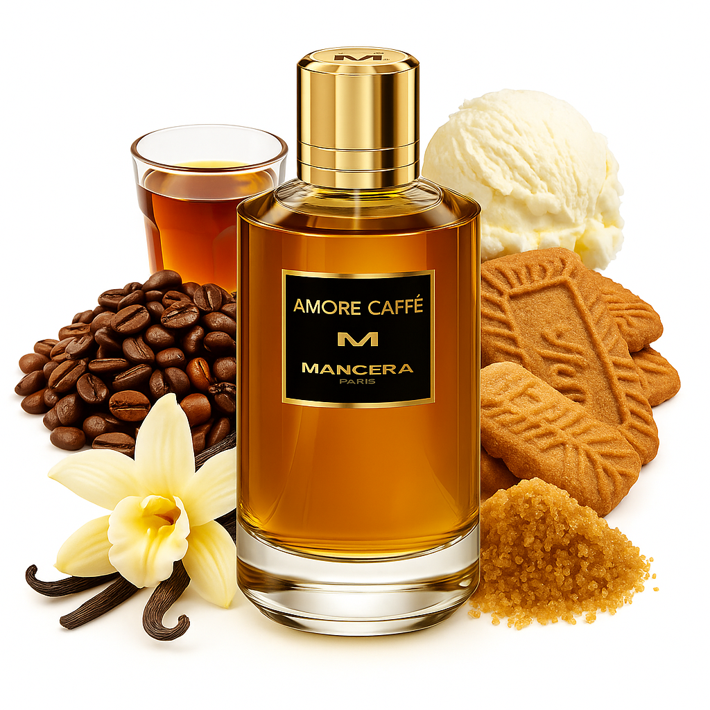 Mancera Amore Caffè 120 ml – süß-gourmandiger Duft mit Karamell, Sandelholz und Moschus – elegant und intensiv.

Unisex-Duft Mancera Amore Caffè – warmer Kaffeeduft mit Vanille, Amber und Milch – sinnlich und edel.

Mancera Amore Caffè Parfum – Duft mit Kaffee und Karamell – cremig, süß und orientalisch.