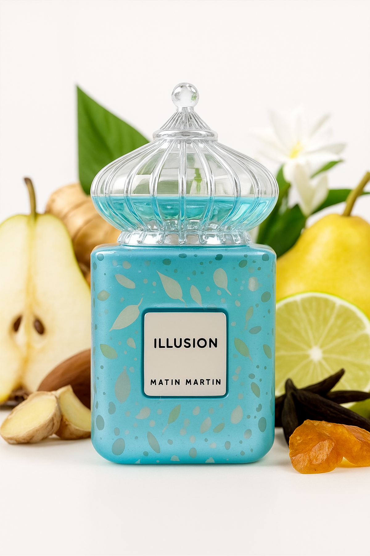 „Illusion von Matin Martin – 100-ml-Unisex-Parfum mit frischer Kopfnote aus Bergamotte, Birne und Ingwer sowie warmen Amber- und Vanille-Akkorden. Eleganter Nischen