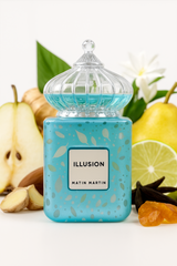 „Illusion von Matin Martin – 100-ml-Unisex-Parfum mit frischer Kopfnote aus Bergamotte, Birne und Ingwer sowie warmen Amber- und Vanille-Akkorden. Eleganter Nischen