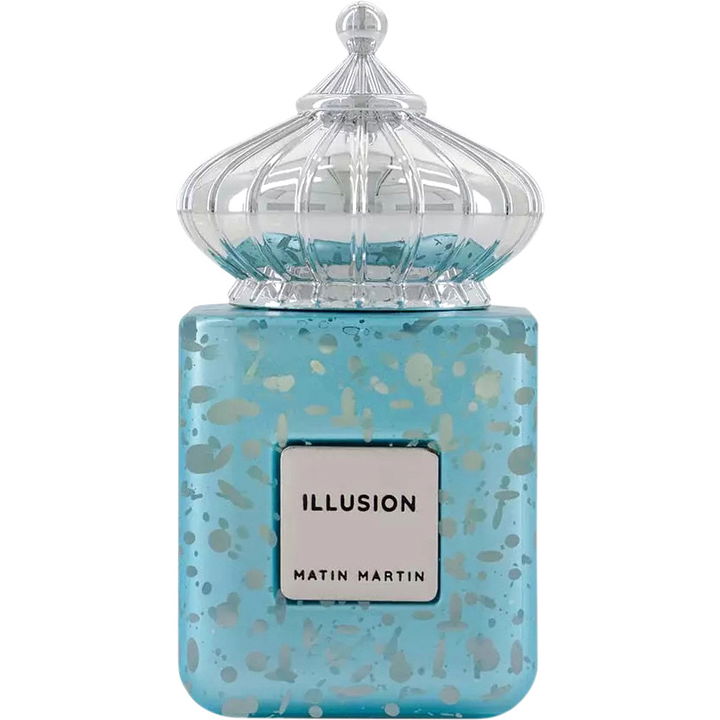 „Flatlay des Matin Martin Illusion 100 ml – frischer, moderner Unisex-Nischenduft mit Bergamotte, Birne, Ingwer, holzigen Noten, Jasmin und Vanille.“