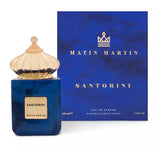 „Santorini von Matin Martin – 100-ml-Unisex-Parfum mit zitrischer Frische, ozonischen Akkorden, blumigen Noten und warmer Ambra-Moschus-Basis. Moderner Sommerduft.“