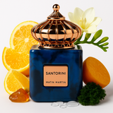 „Nahaufnahme des Sprühkopfs von Matin Martin Santorini – moderner zitrisch-aquatischer Unisex-Duft mit blumigen und moschusigen Akzenten.“