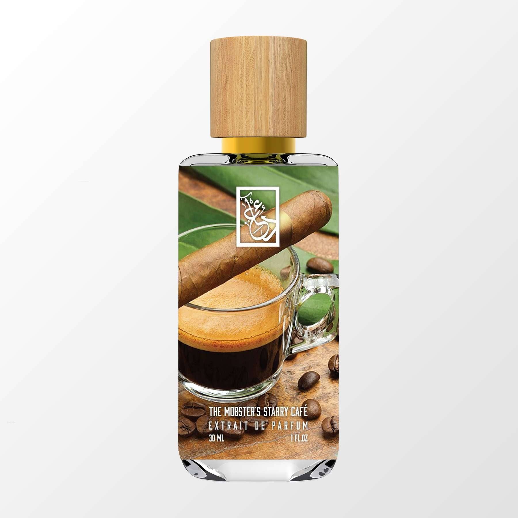 Mobsters Starry Cafe Duft Anwendung Abend Parfum süß gourmand Kaffee Vanille warm luxuriös Herren Damen Mobsters Starry Cafe Duftnoten Apfel Bergamotte Kaffee Rose Vanille Patchouli süß cremig Parfum The Dua Brand Mobsters Starry Cafe 34ml Extrait de Parfum Verpackung Flakon Premium Duft Set 