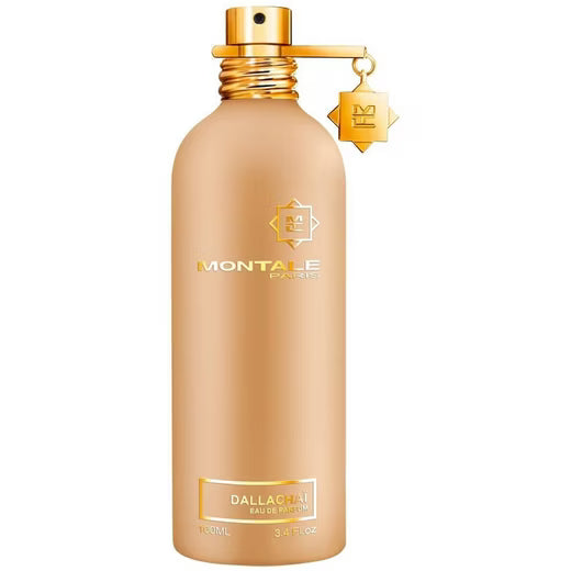 „Montale Dallachaï Eau de Parfum – luxuriöser, orientalisch-süßer Duft mit cremiger Vanille, warmem Amber, würzigen Hölzern und zarten Zitrusnuancen, präsentiert im ikonischen Montale-Flakon in Gold.“