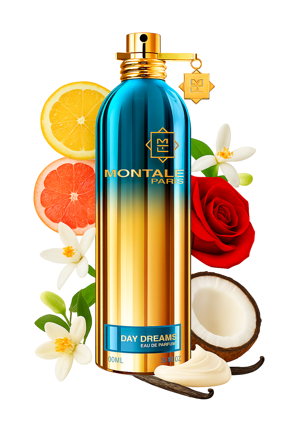 Montale Day Dream 100 ml – zarter Sommerduft mit Kokosmilch, Sandelholz und Tiaréblüte – warm, exotisch und beruhigend.

Unisex-Duft Montale Day Dream – blumig-orientalischer Duft mit Jasmin, Vanille und Sandelholz – leicht, sinnlich, harmonisch