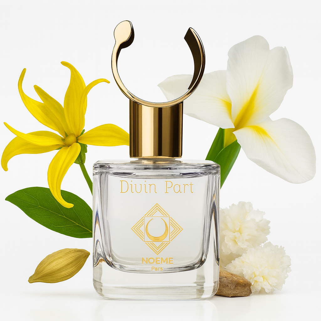 "Divin Eau de Parfum von Noème Paris – luxuriöser, moschus-pudriger Duft mit cremigem Ylang-Ylang, warmer Iris und sinnlichem weißen Moschus – 100 ml Nischenduft."

"Noème Divin 100 ml – leichter, eleganter Duft mit blumigen Ylang-Ylang-Noten, pudriger Irisbutter und hautnahem Moschus – ideal für Liebhaber reiner, weicher Parfums."