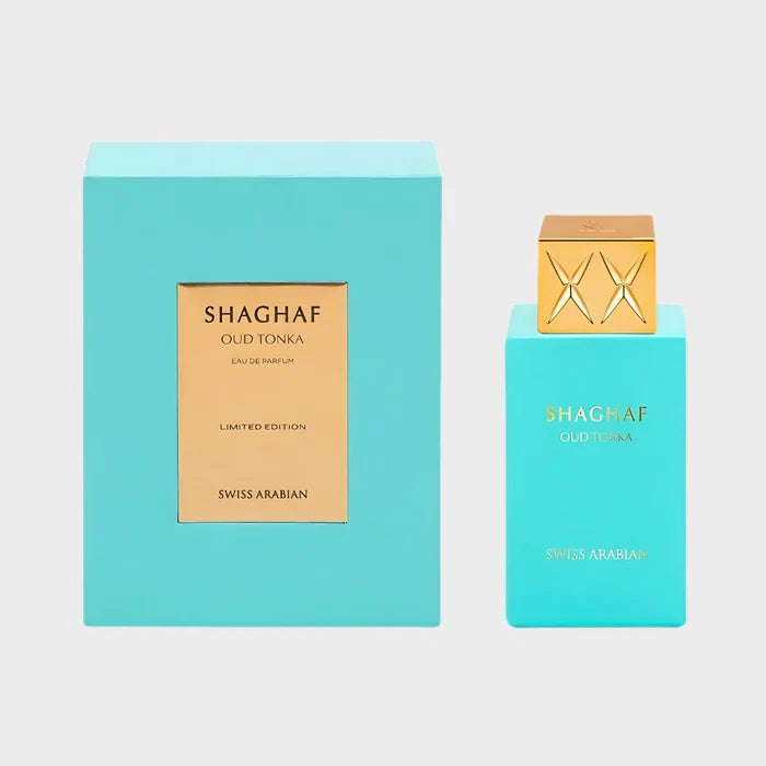 Orientalisches Parfum Shagaf Oud Tonka – intensiver Duft mit Amber, Vanille und Tonkabohne – luxuriöses Eau de Parfum 75 ml für Duftliebhaber

Swiss Arabian Shagaf Oud Tonka – exklusiver Duft mit orientalisch-holziger Basis aus Amberholz und Vanille – elegantes Parfum für Damen und Herren

Shagaf Oud Tonka Parfum – feiner Duft mit Mandel und Zimt in der Kopfnote – warmer, sinnlicher Signature-Duft mit edlem Oud-Charakter
