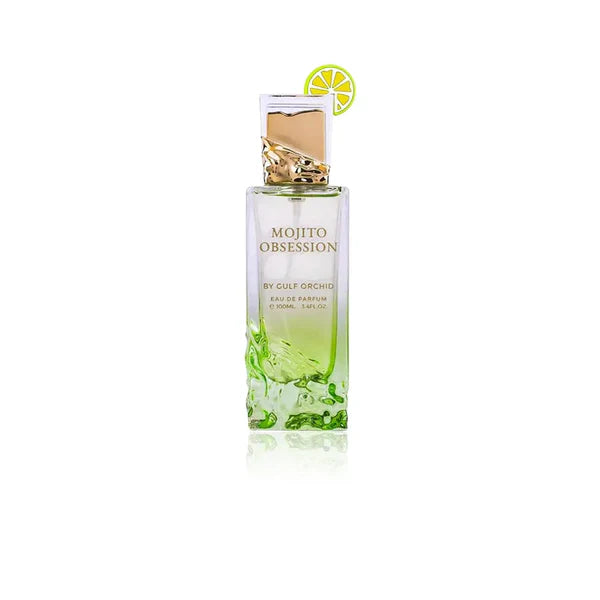 Gulf Orchid Mojito Obsession Eau de Parfum – lebendiger, zitrisch-würziger Unisex-Duft mit Minze, Zitrone und Amber. Frischer Sommerduft, inspiriert vom klassischen Mojito-Cocktail. Ideal für warme Tage und energievolle Momente.