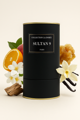 Luxuriöses Parfum Sultan No. 9 – Eau de Parfum 50 ml: edler, orientalischer Duft mit weißem Moschus, Sandelholz, Äpfeln und Oud. Holzig-moschus-blumige Komposition, hypnotisch, warm und langanhaltend – perfekt für Abend und besondere Anlässe.