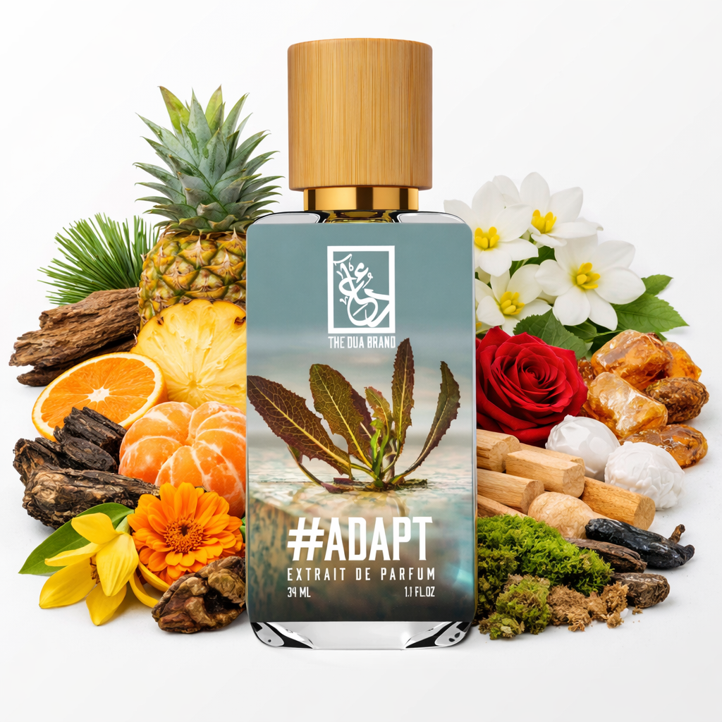Dua #Adapt Extrait 34ml fruchtig-holziger Duft Ananas Oud Patchouli

The Dua Brand #Adapt 34ml Luxus Parfum mit Sandelholz Amber Moschus

Dua Brand #Adapt Parfum Flakon 34ml mit Jasmin Rose Ylang-Ylang

The Dua Brand #Adapt Extrait de Parfum 34ml Oud Vetiver Moos Patchouli