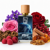 The Dua Brand Apollo Extrait de Parfum 34 ml – exklusiver Herrenduft mit edlem Adlerholz (Oud), sinnlicher Rose, fruchtiger Himbeere und warmem Amber in hochwertigem Flakon.
