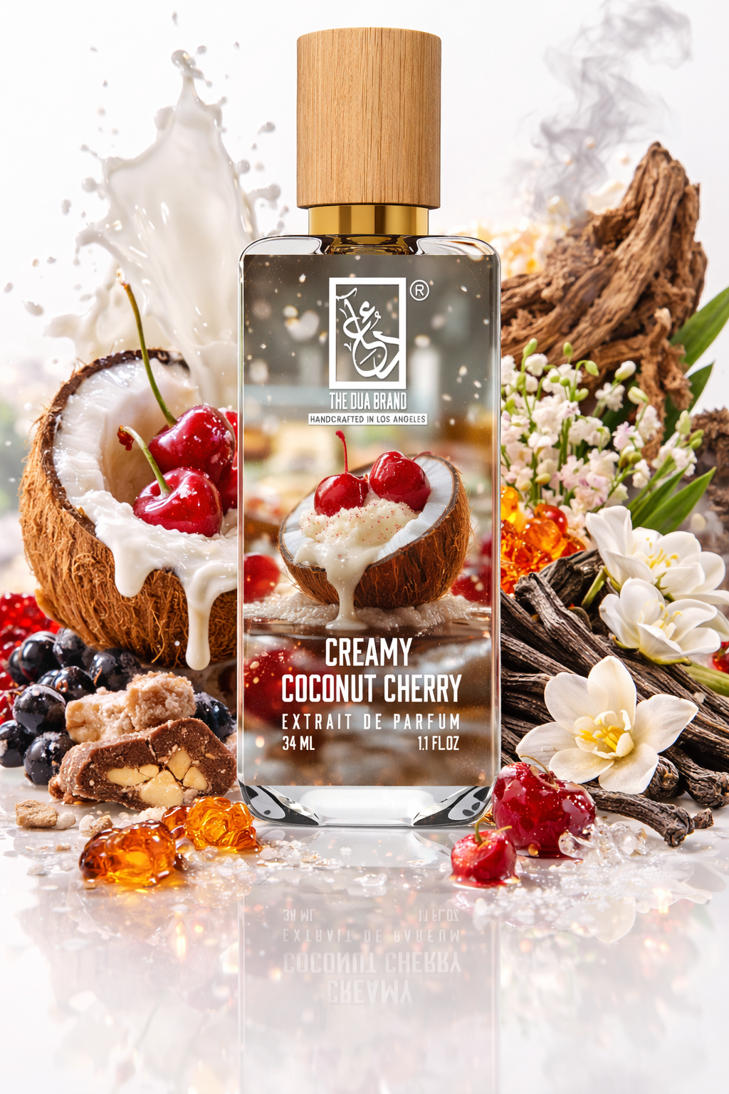 The Dua Brand Creamy Coconut Cherry Extrait de Parfum 34ml fruchtiger Duft mit Kokosmilch und Kirsche

The Dua Brand Creamy Coconut Cherry Parfum 34ml süßer Duft mit Praline Vanille und Amber

The Dua Brand Creamy Coconut Cherry Extrait de Parfum 34ml Duft mit Kirsche Kokosnuss und Moschus