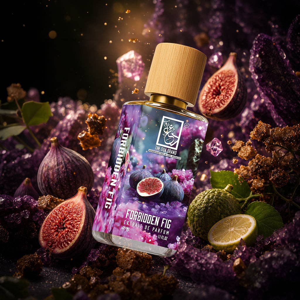 The Dua Brand Forbidden Fig Duftbild mit Feigenblatt, Bergamotte und Ylang-Ylang

The Dua Brand Forbidden Fig Extrait – fruchtig-grüner Duft mit sinnlicher Tiefe

The Dua Brand Forbidden Fig Duftalternative – moderne Feige mit gourmandigem Charakter