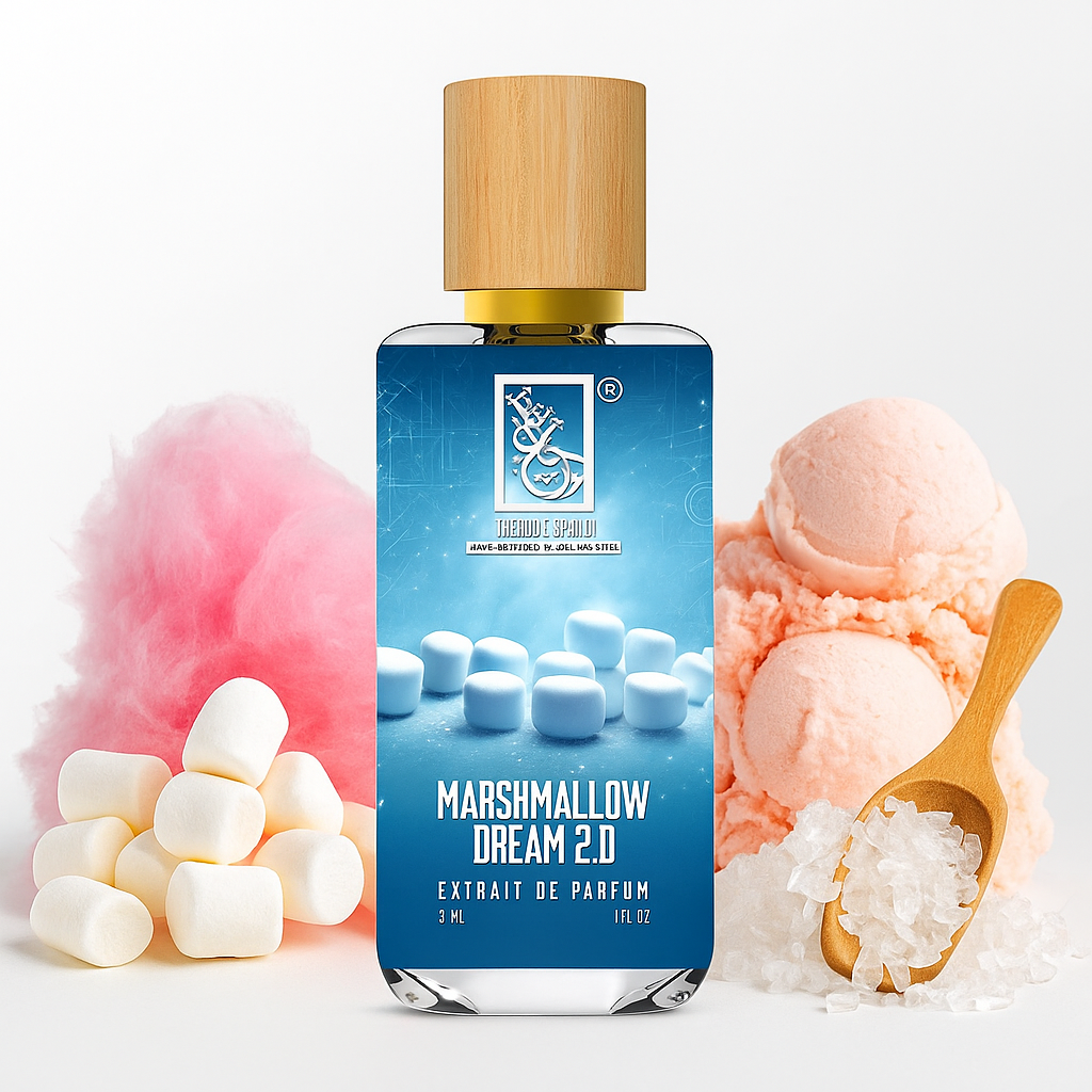 Eau de Parfum Marshmallow Traum 2.0 – fluffiger, süßer Unisex-Duft mit Marshmallow-Creme und Zuckerwatte – verspielt und verführerisch Duftnoten Marshmallow, Zucker, Zuckerwatte – Marshmallow Traum 2.0 Parfum – cremig, gourmandig und zart