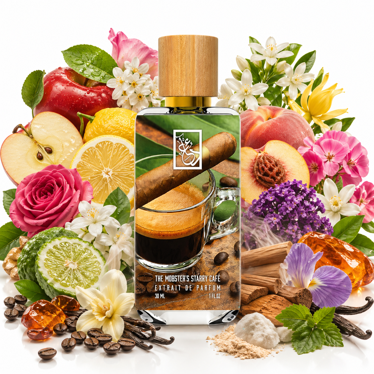 Beschreibung
Konzeptserie: Inspiriert von einer Mischung aus Montale Intense Cafe, Montale Starry Nights und Roja Parfums Creation-E (Vintage/Paper Label).

Der Gangster ruht sich nach einem langen Geschäftstag aus, indem er sich im örtlichen Café eine Tasse kühnen Espresso gönnt. Ein tiefes und entspanntes Ausatmen nach seinem ersten Schluck zeigt, dass sein Getränk von der Sorte mit Stacheln ist. Ein Schluck Cognac verstärkt den Geschmack des Kaffees und 