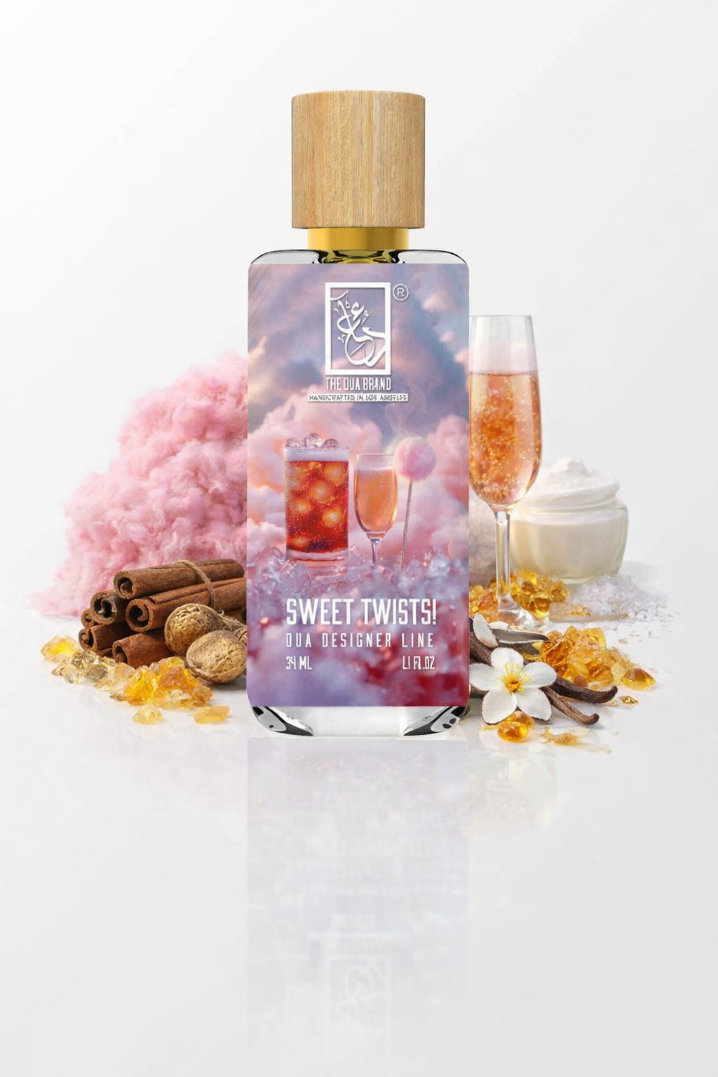 The Dua Brand Sweet Twists Parfum 34ml Gourmand Duft mit Zuckerwatte Champagner und Cola

The Dua Brand Sweet Twists Extrait de Parfum 34ml süßer Duft mit Milch Zimt und Amber

The Dua Brand Sweet Twists Parfum 34ml außergewöhnlicher Gourmand Duft mit Zuckerwatte und Moschus