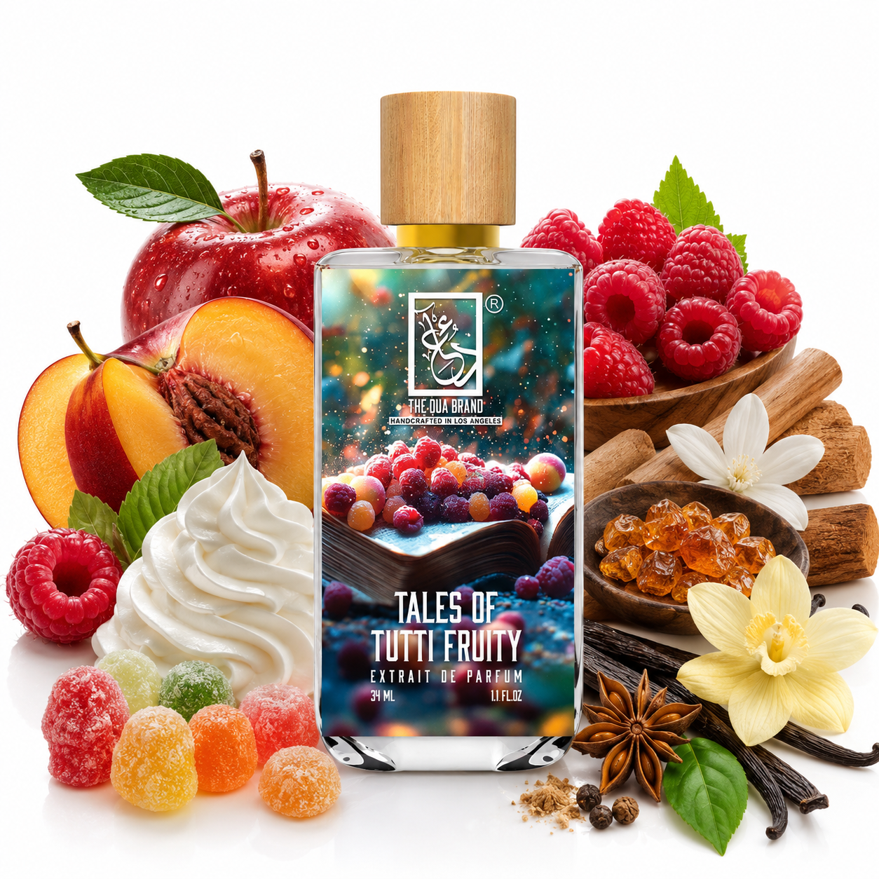 The Dua Brand Tales of Tutti Frutti Dupe Alternative – süßer Fruchtduft mit Schlagsahne und Vanille

The Dua Brand Tales of Tutti Frutti 34 ml kaufen – kandierte Früchte und cremige Süße vereint

The Dua Brand Tales of Tutti Frutti Duftflakon – luxuriöser Gourmand-Duft für Damen und Herren