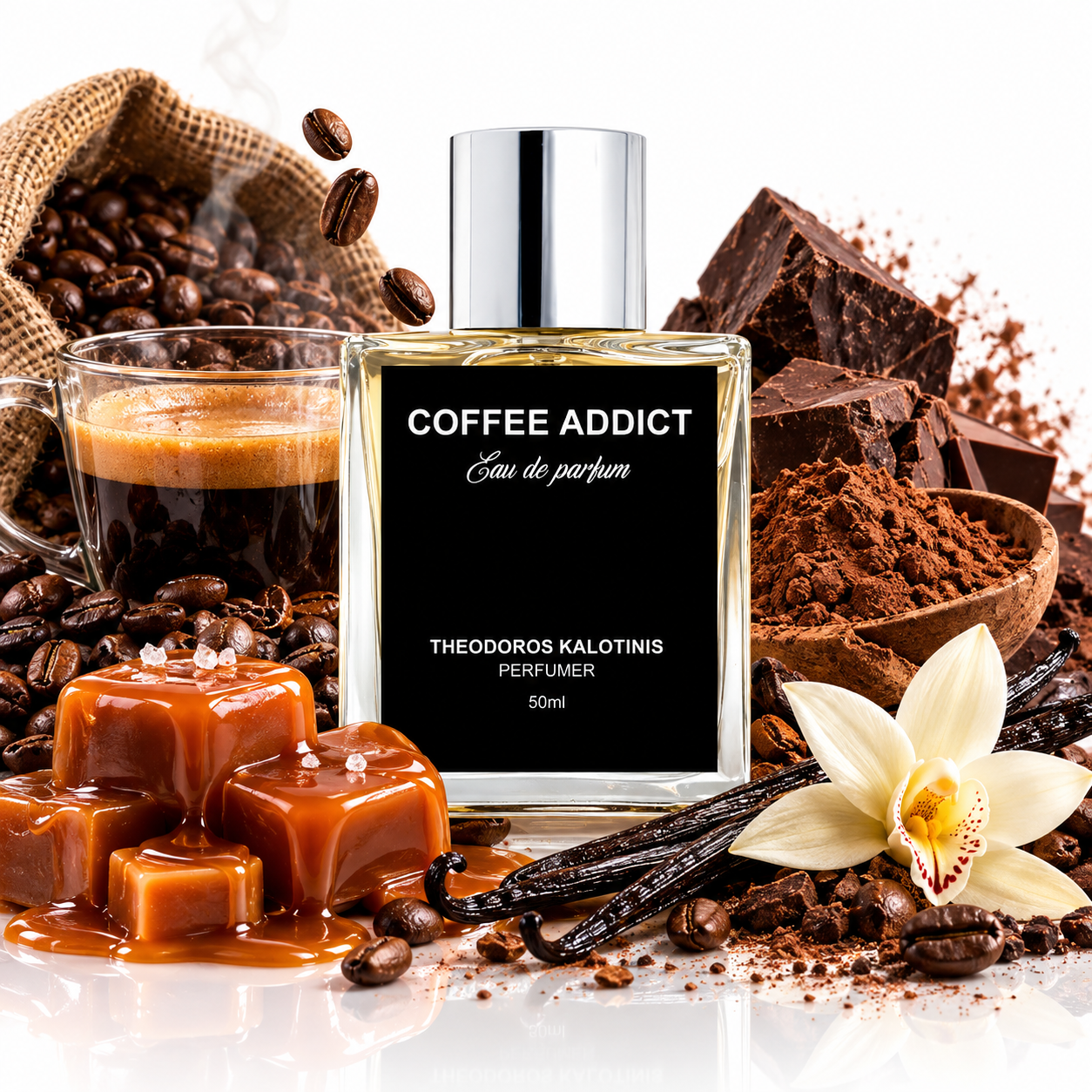 Theodoros Kalotinis Coffee Addict süßes cremiges Kaffee Parfum
Coffee Addict Kaffee Duft mit Karamell und Vanille online kaufen
Theodoros Kalotinis Coffee Addict Gourmand Parfum 50ml kaufen
Coffee Addict cremiger Kaffee Duft für Damen und Herren
Theodoros Kalotinis Coffee Addict Kaffee und Karamell Parfum