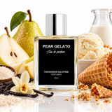 Pear Gelato 50 ml online kaufen – cremiges Gourmand Parfum von Theodoros Kalotinis
Theodoros Kalotinis Pear Gelato kaufen – Birne, Vanille, Milch und Eiswaffel
Pear Gelato Eau de Parfum kaufen – fruchtig cremiger Duft mit Birne und Vanille
Theodoros Kalotinis Pear Gelato online kaufen – Gourmand Duft mit Birne und Eiswaffel