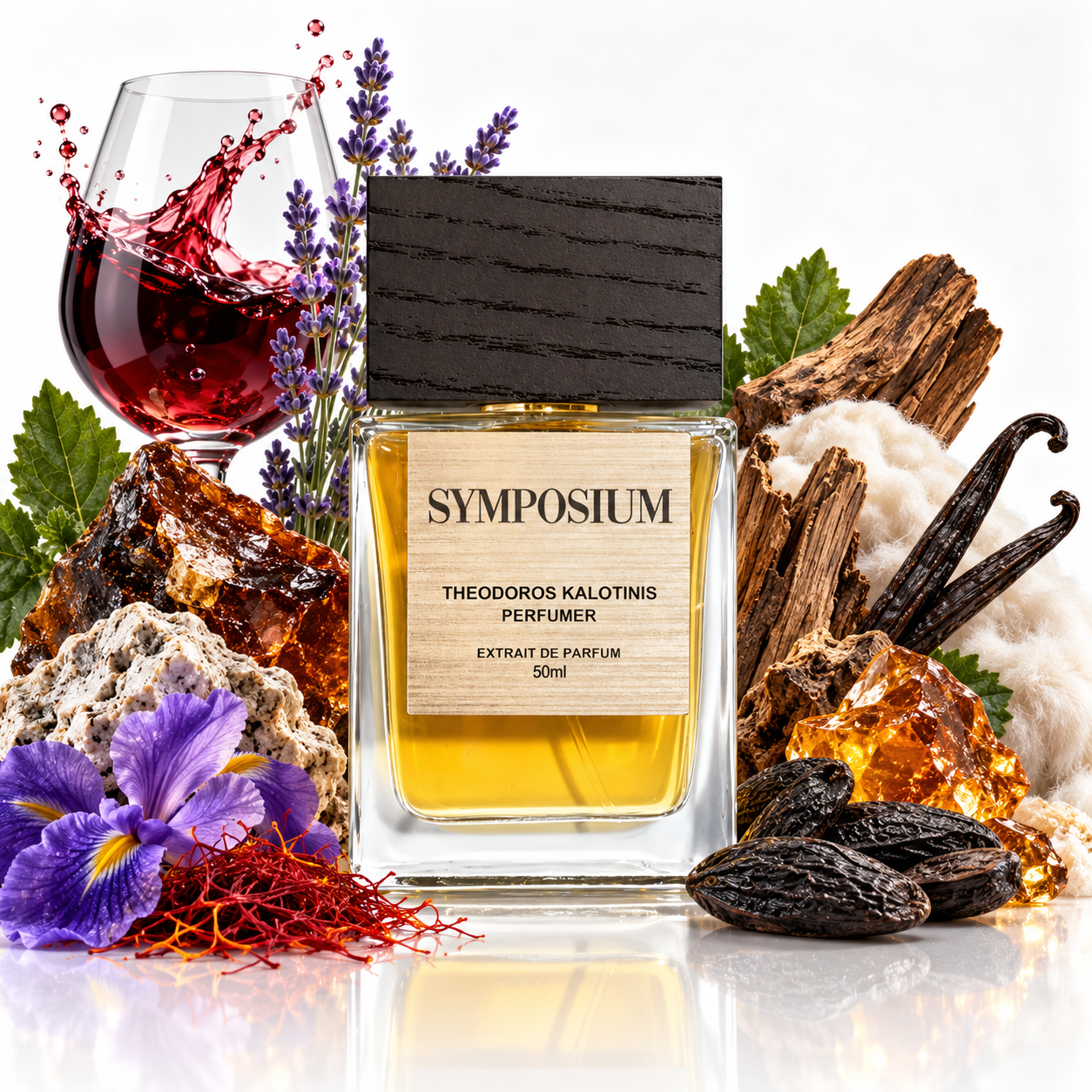 Theodoros Kalotinis Symposium 50 ml Extrait Flakon
Symposium Parfum – warmer holziger Duft mit Amber und Vanille
Theodoros Kalotinis Symposium Deutschland – griechisches Nischenparfum
Symposium Extrait – würziger Duft mit Wein Safran und Hölzern