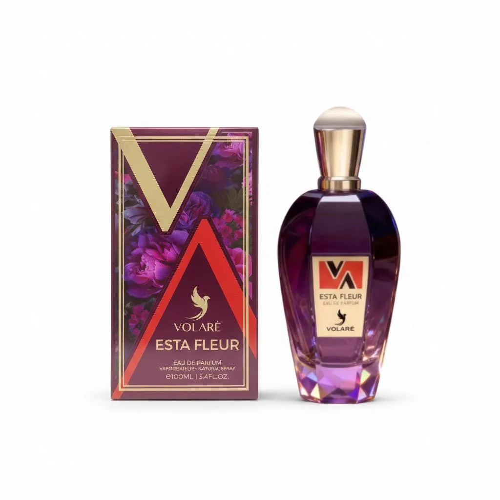 Volare Esta Fleur 100 ml – moderner Duft mit Loganbeere und Sandelholz

Volare Esta Fleur Parfum – feminin, frisch und elegant

Volare Esta Fleur Eau de Parfum – fruchtig-floraler Duft mit Amber und Moschus

Volare Esta Fleur Nischenduft – florale Leichtigkeit mit orientalischer Tiefe

Volare Esta Fleur Flakon – stilvoller Damenduft für Alltag und Abend