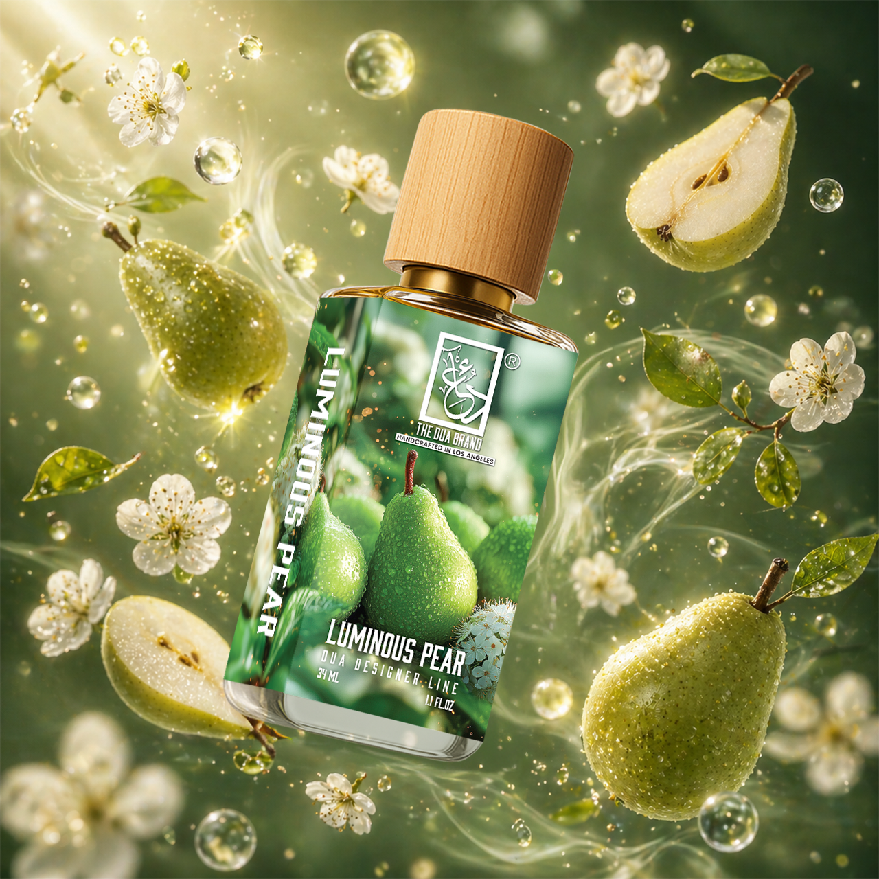 The Dua Brand Luminous Pear Duftbild mit Birne, Cetalox und Moschus

The Dua Brand Luminous Pear Extrait – fruchtige Frische mit hautähnlichem Charakter

The Dua Brand Luminous Pear Duftalternative – sauber, frisch und elegant

The Dua Brand Luminous Pear 34 ml Original – hochwertiges Extrait de Parfum für Damen und Herren