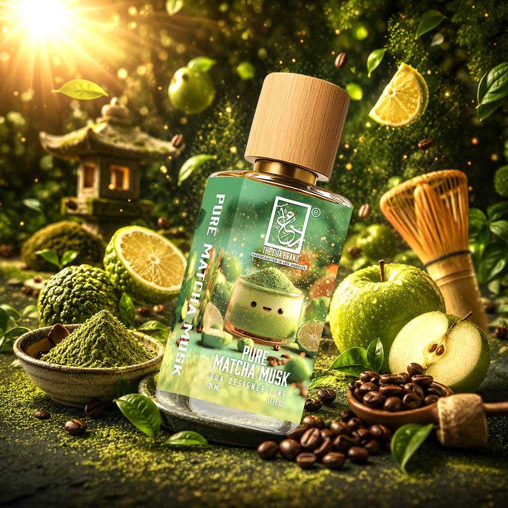 The Dua Brand Pure Matcha Musk Duftbild mit grünem Tee, Vanille und Kaffee

The Dua Brand Pure Matcha Musk Extrait – moderner Matcha-Duft mit eleganter Tiefe

The Dua Brand Pure Matcha Musk Duftalternative – grün, weich und außergewöhnlich cremig