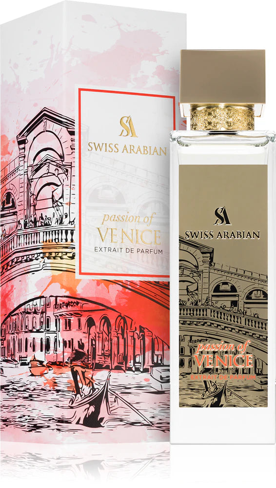 Eau de Parfum Swiss Arabian Passion of Venice – holzig, orientalisch und luxuriös

Swiss Arabian Passion of Venice 100 ml – Duft mit Moschus, Amber und Vanille

Passion of Venice Swiss Arabian – sinnlicher Duft mit Zedernholz und Patchouli

Swiss Arabian Passion of Venice Parfum – würziger Duft mit Pfeffer, Bernstein und Moschus